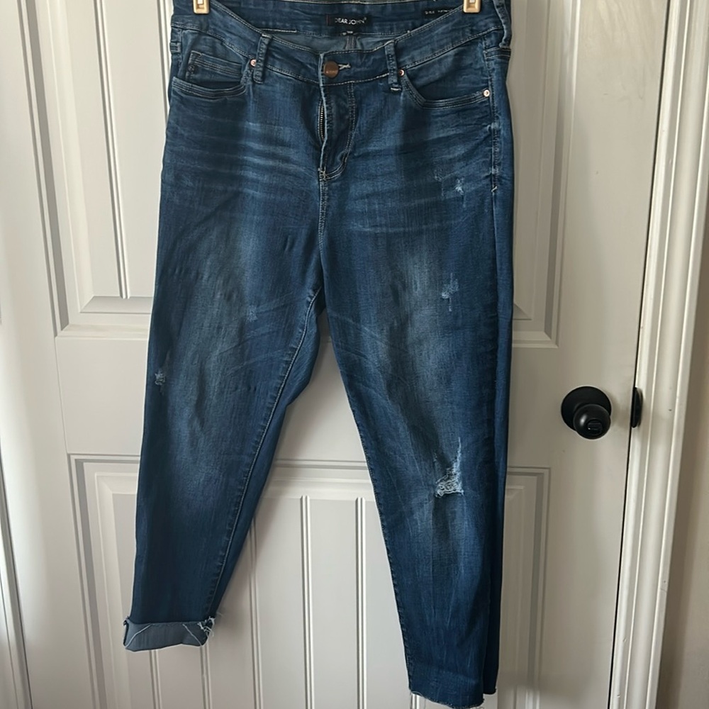 Dear John Jeans Size 14W gisele high waisted raw hem- pre-loved